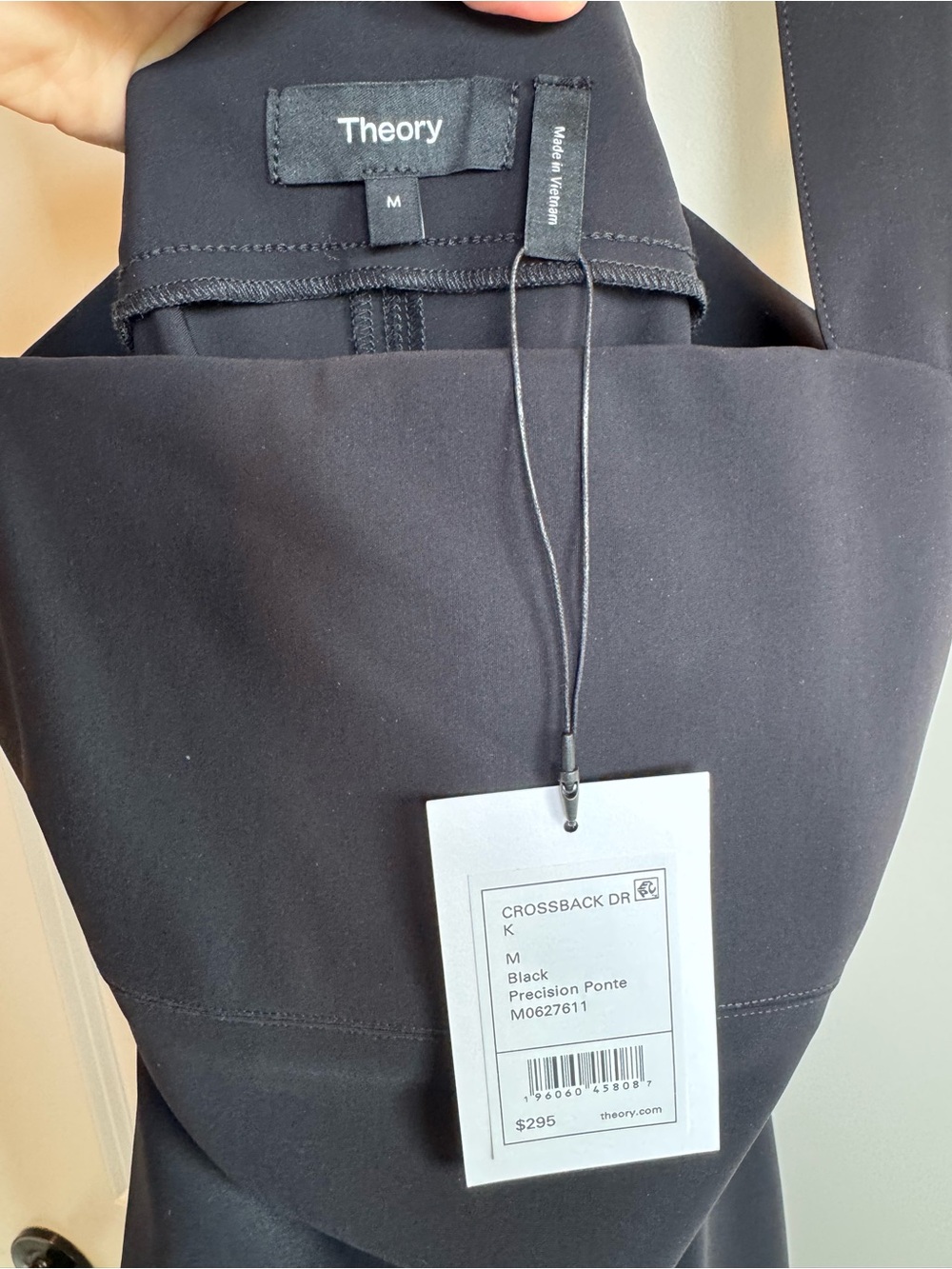 Theory Crossback Dress Black Precision Ponte Medium NWT - Picture 7 of 8
